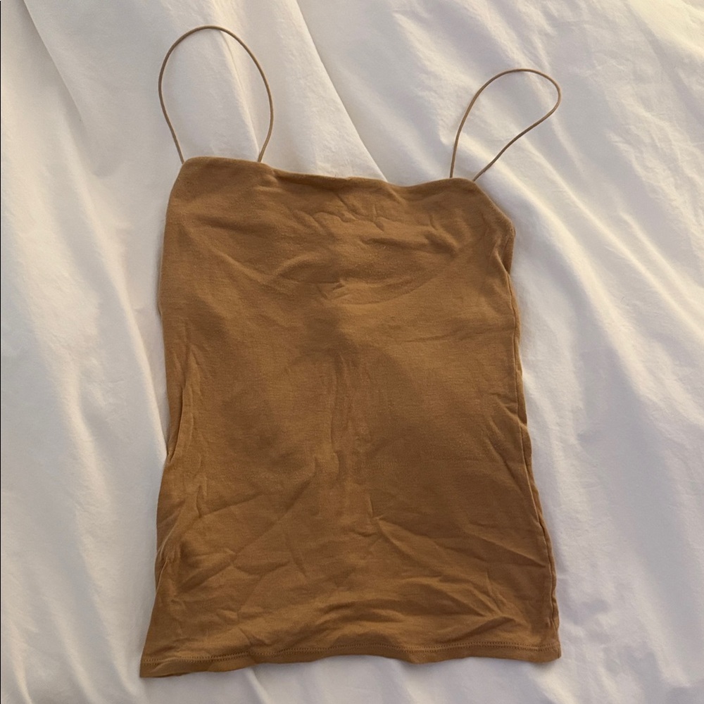 Enza costa Women's Tan Spaghetti Strap Top